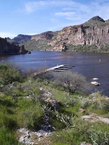 The courtesy dock at The Point Campground